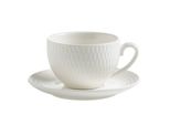 Maxwell & Williams Diamonds Espressotasse Mit Untertasse Rund, Espresso Tasse, Hartporzellan, Weiß, 100 Ml, DV0029