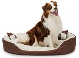 Cuccia Per Cani Lionto, Elegante Cesto Per Cani 4 In 1, Idrorepellente, Antigraffio E Di Facile Manutenzione, 110X80 Cm, Marrone/Beige