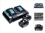 Makita Power Source Kit 18V - 2X Batterie BL1860B 6,0Ah + Caricabatterie Doppio DC18RD ( 199484-8 )