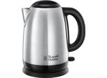 Russell Hobbs Wasserkocher 23912-70 Edelstahl GebüRstet/Schwarz, 1,7 Liter (23912-70)