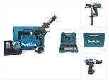 Makita Dhp 458 RF1J Trapano Avvitatore Ad Impulsi 18V 91Nm A Batteria In Valigetta Makpac + 1X Batteria 3,0 Ah + Caricabatterie Dc 18 Rc + Set Makita Di 100 Punte Per Trapano