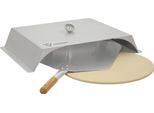 Bbq-Toro: Accessorio Per Pizza In Acciaio Inox Con Termometro, Pietra Per Pizza E Paletta, Cofano Per Pizza Per Barbecue A Gas