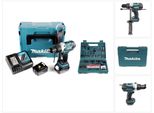 Makita Dhp 458 Rtj Trapano Avvitatore Con Percussione A Batteria 18V In Valigetta Makpac + 2X Batterie 5,0 Ah + Caricatore + Set Makita Di 100 Punte Avvitat./Forat.