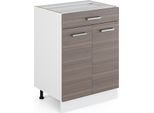 Vicco Mobiletto Base Per Cucina R-Line, 60 Cm Con Cassetto, Senza Piano Di Lavoro, Grigio Nobile/Bianco