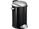 Eko - Cestino A Pedale Belle Deluxe 12 Litri - Acciaio Plastica - Nero, Acciaio Inox Opaco