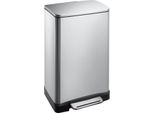 Eko - Cestino A Pedale E-Cube 30 Litri - Acciaio Inox Plastica - Acciaio Inox Opaco