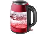 Concept RK4081 Bollitore Elettrico 1,7 L 2200 W Nero, Rosso, Acciaio Inox, Trasparente