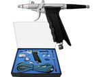 Set Di Pistole Per Aerografo Wiltec Tipo 116AK Con Funzione A Doppia Azione, Ago E Ugello Ø 0,2-0,5 Mm, 3 Tazze Di Colore, Adattatore Per Modellismo, Nail Art Ecc.