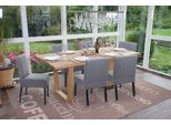Set Di 6 Sedie Da Pranzo HWC-F61, Sedia Lounge, Tessuto/Tessuto ~ Grigio Scuro
