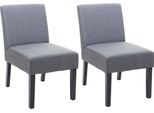 Set Di 2 Sedie Da Pranzo HWC-F61, Poltrona Lounge, Tessuto/Tessuto ~ Grigio Scuro