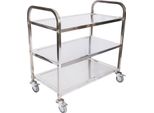 Carrello Di Servizio In Acciaio Inox 3 Ripiani Fino A 150 Kg Carrello Da Cucina Carrello Rotante Ruote Scorrevoli Con Freno