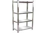 Scaffale Wiltec In Acciaio Inox 120X50X155Cm Con 4 Ripiani Regolabili In Altezza Per Il Settore Della Ristorazione Scaffale Per Officina Scaffale Per Cantina Scaffale Di Stoccaggio Scaffale Per Cucina