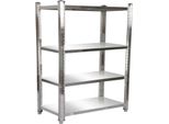 Scaffale Wiltec In Acciaio Inox 150X50X155Cm Con 4 Ripiani Regolabili In Altezza Per Il Settore Della Ristorazione Scaffale Per Officina Scaffale Per Cantina Scaffale Per Magazzino Scaffale Per Cucina