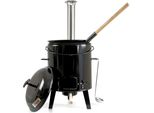 Cannone Per Gulasch Smaltato Bbq-Toro Con Coperchio, Bollitore 17L E Padella