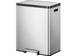 Eko - Ecocasa 2 Pattumiera A Pedale Per Il Riciclo 30+30 Litri - Acciaio Inox - Acciaio Inox Opaco