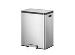 Eko - Ecocasa 2 Pattumiera A Pedale Per Il Riciclo 36+24 Litri - Acciaio Inox Polipropilene - Acciaio Inox Opaco