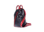 Firenze Vera Pelle Borsa Donna Zaino Nero Rosso 26X10X32 Compresa Etichetta Italia D2OTF604D