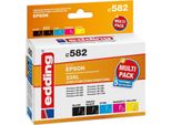 Edding 18-582 Edding EDD-582 Nero, Ciano, Magenta, Giallo, Nero Fotografico Cartucce Per Stampanti Compatibili Con Epson 33XL / T3357XL, Set Da 5