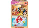 Educa- Principesse Disney: Belle E Ariel 2 Puzzle Ecologici In Legno Per Bambini, 25 Pezzi, Da 3 Anni (17164) Educa