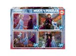 Educa 18640, La Regina Di Ghiaccio 2, Set Di Puzzle 4In1 Con 50/80/100/150 Pezzi Per Bambini A Partire Dai 5 Anni, Elsa E Anna, Olaf, Disney, Frozen Ii