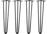 Zelsius Set Di 4 Gambe Per Tavolo In Acciaio, (H) 60 Cm, Nero, 3 Montanti