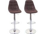 Set Di 2 Sgabelli Da Bar HWC-A67, Sgabello Da Banco, Certificato Mvg ~ Vintage Marrone Scuro, Tessuto