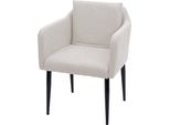 Sedia Da Pranzo HWC-H93, Sedia Da Cucina Poltrona Sedia ~ Tessuto/Tessuto Crema-Beige