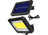Faretto Led Solare Con Sensore Di Movimento Proiettore Applique Solare Applique Solare Sensore Crepuscolare Luce Solare IP44 5W 400 Lumen 6000K Bianco Freddo