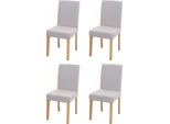 Set Di 4 Sedie Per Sala Da Pranzo Sedia Da Cucina Littau ~ Tessuto, Crema-Beige, Gambe Chiare