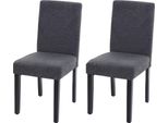Set Di 2 Sedie Per Sala Da Pranzo Sedia Da Cucina Littau ~ Tessuto, Grigio Antracite, Gambe Scure