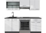 Vicco Cucina Componibile R-Line, 200 Cm Senza Piano Di Lavoro, Bianco Lucido/Antracite
