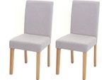 Set Di 2 Sedie Per Sala Da Pranzo Sedia Da Cucina Littau ~ Tessuto, Crema-Beige, Gambe Chiare