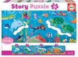Educa 18902, Mondo Sommerso, Puzzle Narrativo Di 26 Pezzi Per Bambini A Partire Dai 3 Anni, Puzzle Narrativo, Animali Marini