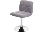 Sedia Da Sala Da Pranzo Kavala, Sedia Da Cucina Sedia, Girevole Certificata Mvg ~ Tessuto/Tessuto Grigio Chiaro, Base Cromata