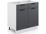 Vicco Mobiletto Base Per Cucina Fame-Line, 80 Cm Senza Piano Di Lavoro, Antracite/Bianco