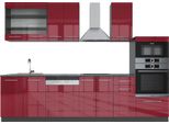Vicco Cucina Componibile Fame-Line, 300 Cm Con Armadio Alto, Senza Piano Di Lavoro, Bordeaux Lucido/Antracite