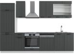 Vicco Cucina Componibile Fame-Line, 300 Cm , Pt Antracite, Antracite Casa Di Campagna/Bianco