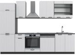 Vicco Cucina Componibile Fame-Line, 300 Cm , Pt Antracite, Bianco Casa Di Campagna/Antracite