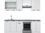 Vicco Cucina Componibile Fame-Line, 240 Cm , Pt Antracite, Casa Di Campagna Bianca/Bianco