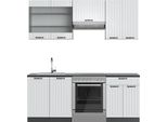Vicco Cucina Componibile Fame-Line, 200 Cm , Pt Antracite, Bianco Casa Di Campagna/Antracite