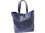 Florence Shopper Donna Vera Pelle Maniglia Blu 30X35X15 Cm OTF112M