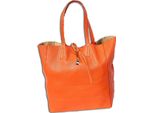 Florence Shopper Donna Vera Pelle Manico Borsa Arancione 30X35X15 Cm OTF112O