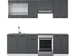 Vicco Cucina Componibile Fame-Line, 240 Cm Senza Piano Di Lavoro, Antracite Casa Di Campagna/Bianco