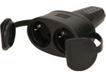 Presa Ermetica Doppia In Gomma 2P+Z, IP44, Design Schuko