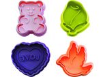 Set Di 4 Tagliabiscotti Di San Valentino Ibili-Accessories, Plastica, 5 Cm, Multicolore