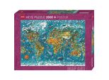 Heye Puzzle Map Art: Mondo In Miniatura 2000 Pezzi