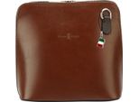 Florence Borsa Da Sera Da Donna In Vera Pelle Liscia Marrone, Marrone Scuro OTF109N