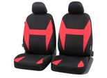 Walser Coprisedili Auto Caledon 2 Coprisedili Anteriori, Coprisedili Auto Universali In Poliestere, Coprisedili Auto Per Sedili Normali, Protezioni Per Sedili Auto Nero-Rosso