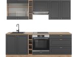 Vicco Cucina Componibile Fame-Line, 235 Cm Senza Piano Di Lavoro, Antracite Country House/Oro Kraft Oak