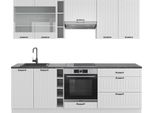 Vicco Cucina Componibile Fame-Line, 235 Cm , Pt Antracite, Casa Di Campagna Bianca/Bianco